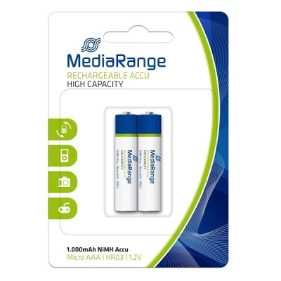 MediaRange High Capacity Επαναφορτιζόμενες Μπαταρίες AAA HR03 1000mAh 1.2V 2τμχ MediaRange High Capacity Επαναφορτιζόμενες Μπαταρίες AAA HR03 1000mAh 1.2V 2τμχ