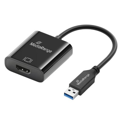 MediaRange USB-A to HDMI Audio and Video Converter 20cm, Black (MRCS232) MediaRange USB-A to HDMI Audio and Video Converter 20cm, Black (MRCS232)