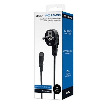 Cable Schuko male - IEC C320-PC13 2m Μαύρο In Colorbox
