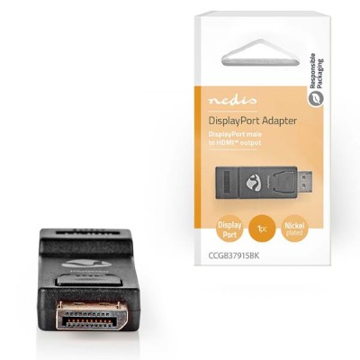 Nedis CCGB37915BK Display Port Male Adaptor to HDMI Nedis CCGB37915BK Display Port Male Adaptor to HDMI