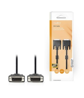 Nedis CCGP32001BK20 DVI Cable DVI-D 24+1 pin Male DVI-D 24+1-pin Male 2560x1600 Nickel Plated 2.00m Nedis CCGP32001BK20 DVI Cable DVI-D 24+1 pin Male DVI-D 24+1-pin Male 2560x1600 Nickel Plated 2.00m