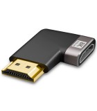 PT Adapter HDMI 2,1V Male to Female 90o Left Angled 8k 60 Hz Metal PT Adapter HDMI 2,1V Male to Female 90o Left Angled 8k 60 Hz Metal