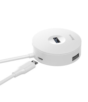 Baseus Round Box USB 3.0 Hub 4 Θυρών με σύνδεση USB-A Λευκό