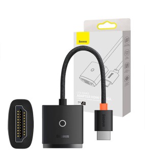 Baseus Lite Series Μετατροπέας HDMI male σε VGA female Μαύρο