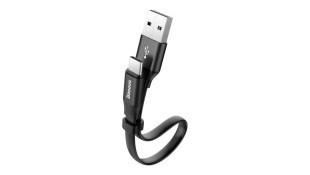 Baseus Nimble Flat cable USB/ USB-C Cable With Holder 2A 0,23M Black Baseus Nimble Flat cable USB/ USB-C Cable With Holder 2A 0,23M Black