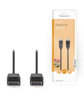 Nedis Display Port Cable Male-Male 2m (CCGB37010BK20) Nedis Display Port Cable Male-Male 2m (CCGB37010BK20)
