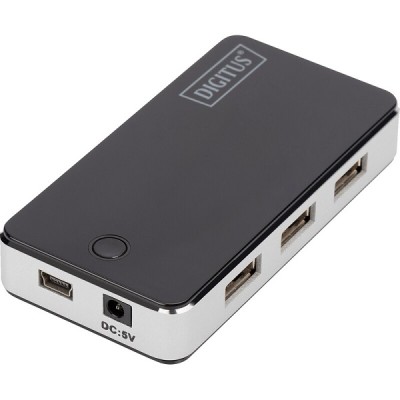 Digitus USB 2.0 Hub 7 Θυρών με σύνδεση USB-A και Εξωτερική Παροχή Ρεύματος