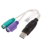 Digitus DA-70118 Μετατροπέας USB-A male σε PS/2 2x female Λευκό Digitus DA-70118 Μετατροπέας USB-A male σε PS/2 2x female Λευκό