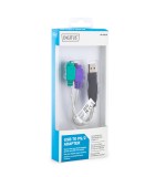 Digitus DA-70118 Μετατροπέας USB-A male σε PS/2 2x female Λευκό Digitus DA-70118 Μετατροπέας USB-A male σε PS/2 2x female Λευκό