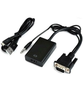 GOOBAY Αντάπτορας VGA σε HDMI 3,5m Jack 1080p/60 Hz Μαύρο GOOBAY Αντάπτορας VGA σε HDMI 3,5m Jack 1080p/60 Hz Μαύρο