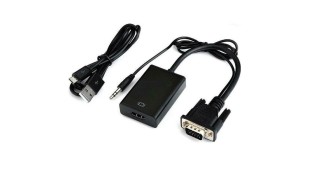 GOOBAY Αντάπτορας VGA σε HDMI 3,5m Jack 1080p/60 Hz Μαύρο GOOBAY Αντάπτορας VGA σε HDMI 3,5m Jack 1080p/60 Hz Μαύρο