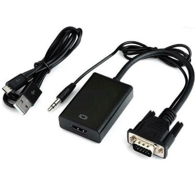 GOOBAY Αντάπτορας VGA σε HDMI 3,5m Jack 1080p/60 Hz Μαύρο GOOBAY Αντάπτορας VGA σε HDMI 3,5m Jack 1080p/60 Hz Μαύρο