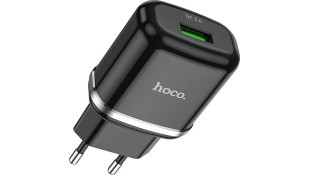 Hoco Φορτιστής Χωρίς Καλώδιο με Θύρα USB-A 18W Quick Charge 3.0 Mαυρος (N3 Vigour)