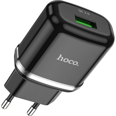 Hoco Φορτιστής Χωρίς Καλώδιο με Θύρα USB-A 18W Quick Charge 3.0 Mαυρος (N3 Vigour)
