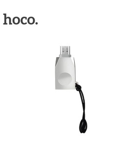 Hoco Μετατροπέας micro USB male σε USB-A female Ασημί (UA10)
