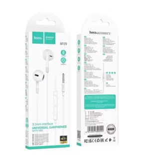 Hoco M109 Ακουστικά Handsfree Type C Sunny με Χειριστήριο Στο Καλώδιο Λευκό