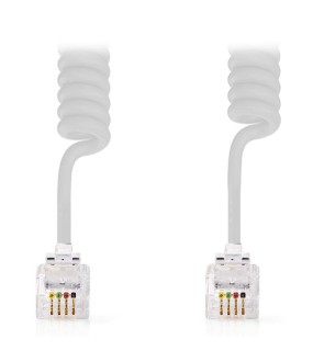 Nedis Τηλεφωνικό Καλώδιο RJ10m Λευκό 2m (TCGP90100WT20) Nedis Τηλεφωνικό Καλώδιο RJ10m Λευκό 2m (TCGP90100WT20)