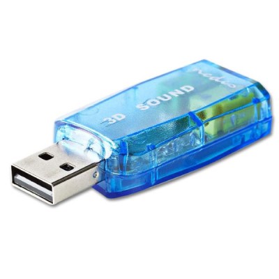 Nedis USCR10051BU Sound Card 3D Sound 5.1 USB 2.0 Double 3.5 mm Connector Nedis USCR10051BU Sound Card 3D Sound 5.1 USB 2.0 Double 3.5 mm Connector