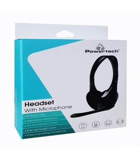 Powertech Headphones With Microphone Black Powertech Headphones With Microphone Black