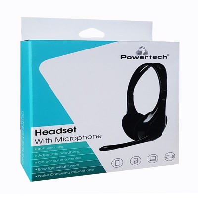 Powertech  Headphones With Microphone Black