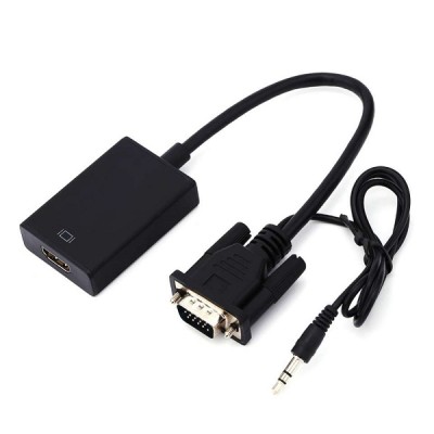 Powertech αντάπτορας VGA & 3,5mm to HDMI PTH-078 Black Powertech αντάπτορας VGA & 3,5mm to HDMI PTH-078 Black