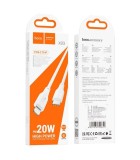 Hoco X93 Καλώδιο Φόρτισης & Δεδομένων Force, Lightining, 2m, 20W, Λευκό