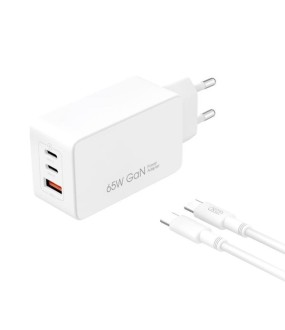 XO CE13 Φορτιστής 65W Gan Με Καλώδιο PD σε Type C Λευκό XO CE13 Φορτιστής 65W Gan Με Καλώδιο PD σε Type C Λευκό
