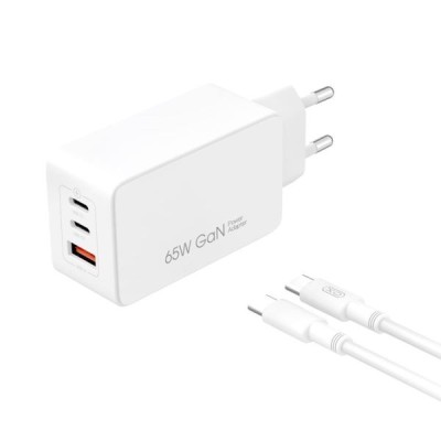 XO CE13 Φορτιστής 65W Gan Με Καλώδιο PD σε Type C Λευκό