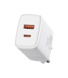 Φορτιστής Πρίζας Baseus CCXJ-B02 2port Usb-C,Usb 20W - White Φορτιστής Πρίζας Baseus CCXJ-B02 2port Usb-C,Usb 20W - White