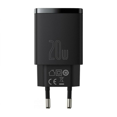 Φορτιστής Πρίζας Baseus CCXJ-B02 2port Usb-C,Usb 20W - Black Φορτιστής Πρίζας Baseus CCXJ-B02 2port Usb-C,Usb 20W - Black