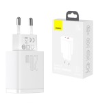 Φορτιστής Πρίζας Baseus CCXJ-B02 2port Usb-C,Usb 20W - White Φορτιστής Πρίζας Baseus CCXJ-B02 2port Usb-C,Usb 20W - White