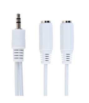 Cablexpert CCA-415W Μετατροπέας 3.5mm male σε 3.5mm 2x female Λευκό Cablexpert CCA-415W Μετατροπέας 3.5mm male σε 3.5mm 2x female Λευκό