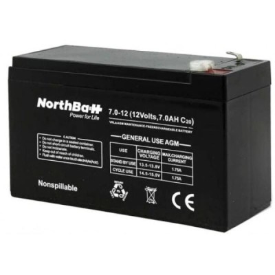 Northbatt Battery 12V 7Ah (6.3 fASTON)