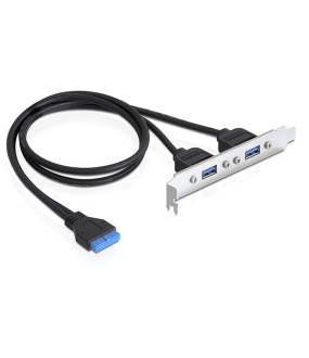 Delock Αντάπτορας USB 3.0 σε 2 X USB 3.0 Slot Brack Μαύρο 82963 Delock Αντάπτορας USB 3.0 σε 2 X USB 3.0 Slot Brack Μαύρο 82963