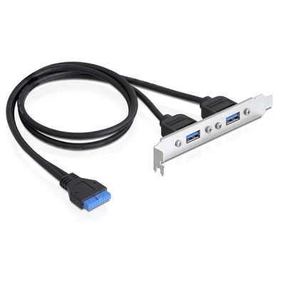 Delock Αντάπτορας USB 3.0 σε 2 X USB 3.0 Slot Brack Μαύρο 82963 Delock Αντάπτορας USB 3.0 σε 2 X USB 3.0 Slot Brack Μαύρο 82963