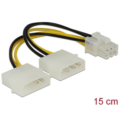 Delock Cable Power Μolex to Pci Express 15cm Καλώδιο Για Κάρτα Γραφικών 82315 Delock Cable Power Μolex to Pci Express 15cm Καλώδιο Για Κάρτα Γραφικών 82315