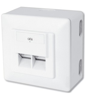 Πρίζα τοίχου διπλή δικτύου CAT6 Digitus DN-9006-N
