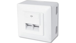 Πρίζα τοίχου διπλή δικτύου CAT6 Digitus DN-9006-N