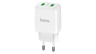 Hoco Φορτιστής Χωρίς Καλώδιο με 2 Θύρες USB-A 18W Quick Charge 3.0 Λευκός (N6 Charmer)