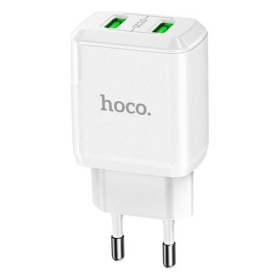 Hoco Φορτιστής Χωρίς Καλώδιο με 2 Θύρες USB-A 18W Quick Charge 3.0 Λευκός (N6 Charmer)