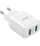 Hoco Φορτιστής Χωρίς Καλώδιο με 2 Θύρες USB-A 18W Quick Charge 3.0 Λευκός (N6 Charmer)