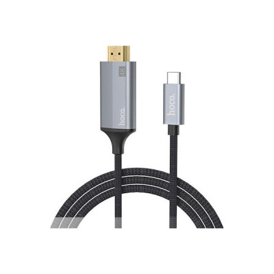 Hoco Braided Cable HDMI male - USB-C male 1.8m Μαύρο (UA13)