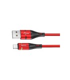 Hoco Braided / LED USB to Lightning Cable Κόκκινο 1.2m (U93)