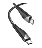Hoco U95 Freeway Braided USB 2.0 Cable USB-C male - USB-C male Μαύρο 1.5m Hoco U95 Freeway Braided USB 2.0 Cable USB-C male - USB-C male Μαύρο 1.5m
