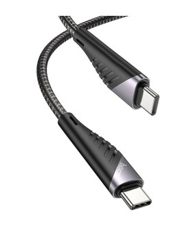 Hoco U95 Freeway Braided USB 2.0 Cable USB-C male - USB-C male Μαύρο 1.5m
