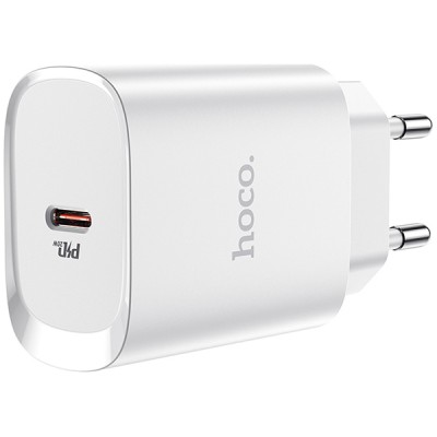 Hoco Φορτιστής Χωρίς Καλώδιο με Θύρα USB-C Power Delivery Λευκός (N14)