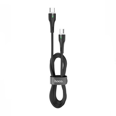 Hoco X45 Surplus Braided / LED USB 2.0 Cable USB-C male - USB-C male Black 1m (725608)