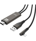 Hoco UA14 HDMI 1.3 Cable HDMI male - Lightning male / USB-A male 2m Μαύρο UA14