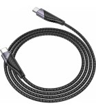Hoco U95 Freeway Braided USB 2.0 Cable USB-C male - USB-C male Μαύρο 1.5m Hoco U95 Freeway Braided USB 2.0 Cable USB-C male - USB-C male Μαύρο 1.5m