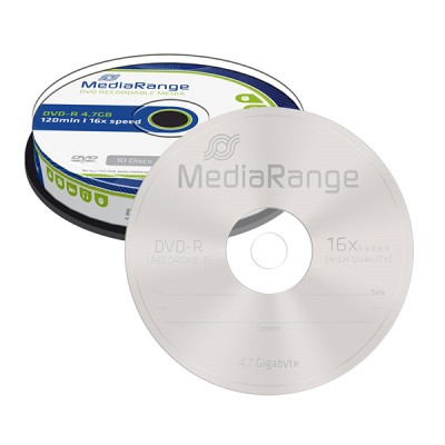 Mediarange DVD-R x 16 Slim Pack MR452 Cakebox 10pcs